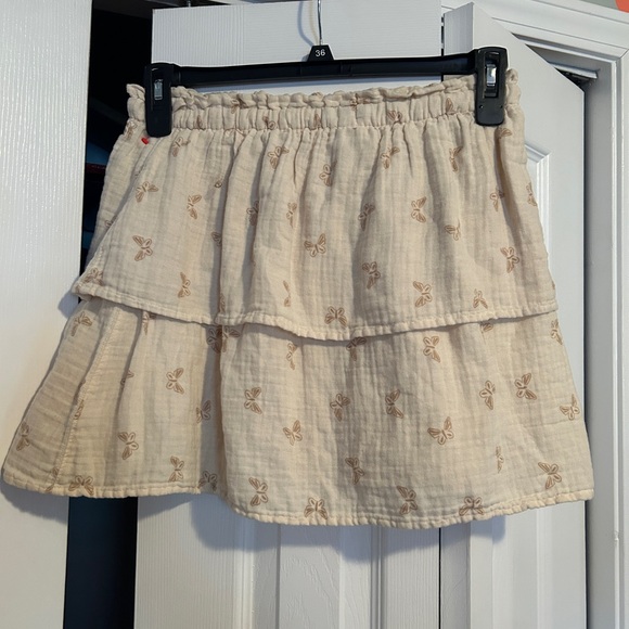 Cat & Jack Tan Mini Skirt with Tiered Smocked Design for Casual Wear - Picture 2 of 2